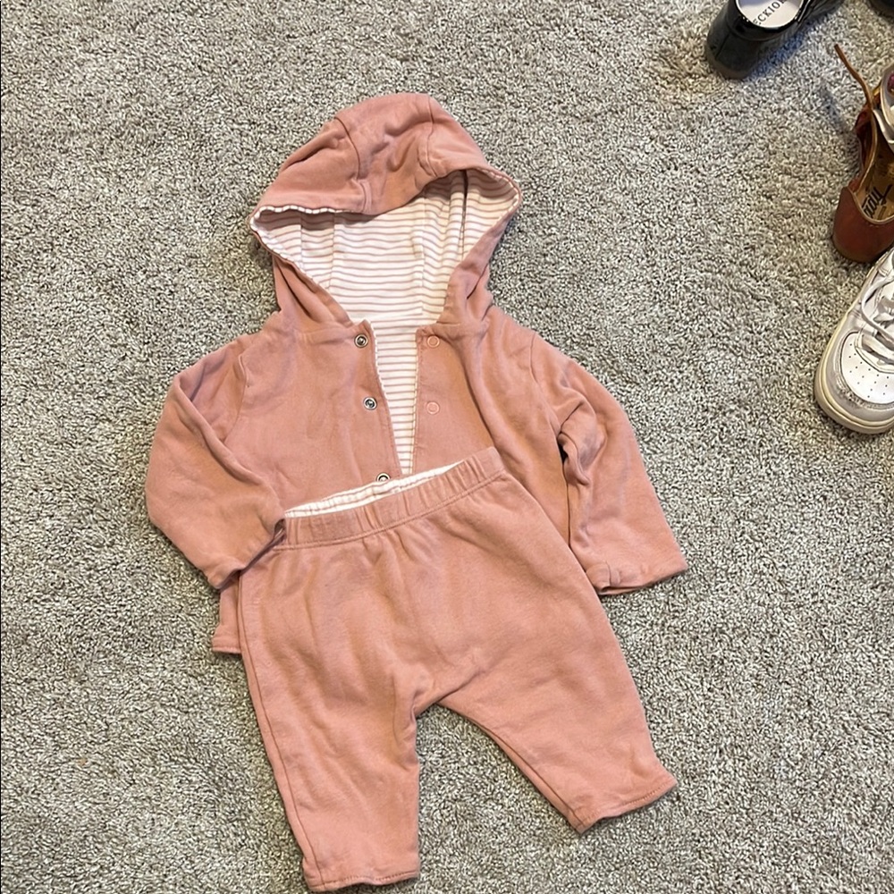 Carter's Pink Striped Baby Outfit